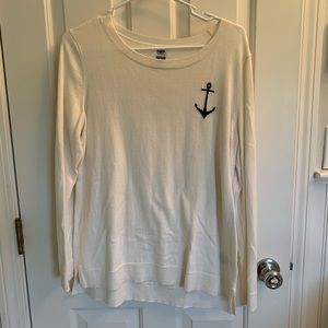 White anchor sweater